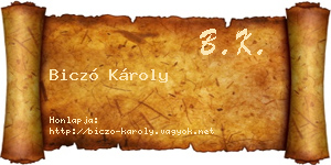 Biczó Károly névjegykártya