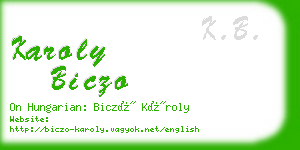 karoly biczo business card